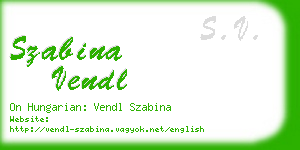 szabina vendl business card